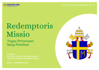 Seri Dokumen Gerejawi No. 14: Tugas Perutusan Sang Penebus (Redemptoris Missio) - Ensiklik (Surat Edaran) Bapa Suci Sri Paus Yohanes Paulus II tentang Amanat Misioner Gereja 7 Desember 1990