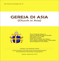 Seri Dokumen Gerejawi No. 57: Gereja di Asia (Church in Asia) Anjuran Apostolik Paus Yohanes Paulus II Kepada Para Uskup, Imam, Diakon serta Umat Awam 6 Nov 1999