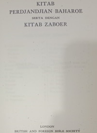 Kitab Suci Injil (Ref) Kitab PB Serta Dengan Zaboer