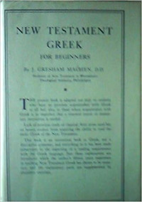 New Testament Greek for Beginners-J.G. Machen