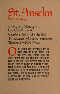 Saint Anselm-S.N. Deane: Basic Writings  2nd ed.